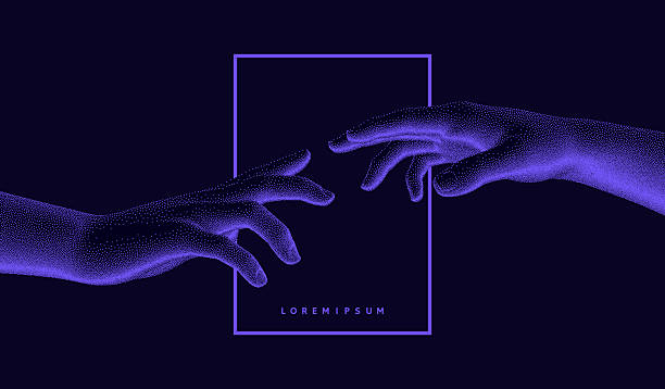 istock Hands reaching towards each other. Concept of human relation, togetherness or  partnership. 3D vector illustration. Design for banner, flyer, poster, cover or brochure. 2222601787