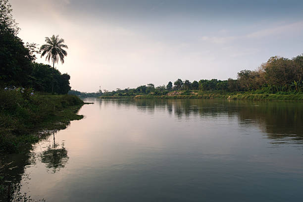 Idyllic view of a serene river surrounded by greenery and a tranquil atmosphere under a gentle sky, showcasing the beauty of nature at its finest.