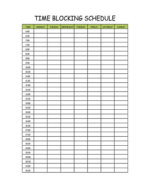 istock 24 Hourly Weekly Schedule - Monday Start. Mockup for daily scheduling and time management. 30-minute increment hourly planner templates. Time Planner 2222607070