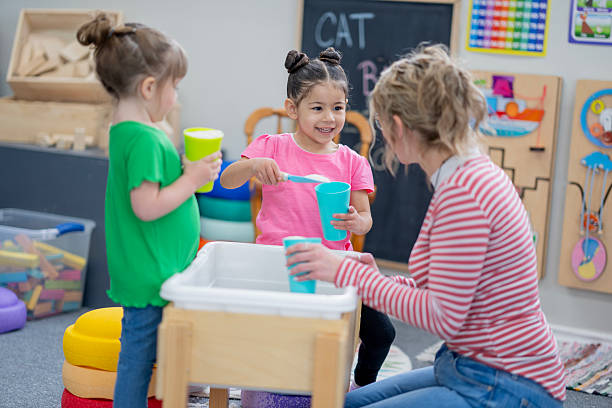 istock Preschool Students Engaged in Creative Activities with Their Teacher in Colorful Classroom 2222608321