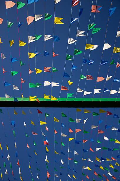 istock Colorful pennants with blue sky. 2222609793