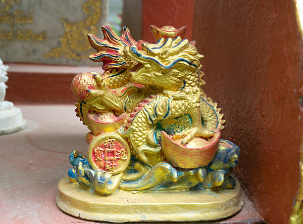 istock An old dragon statue placed in a Chinese temple. 2222611243