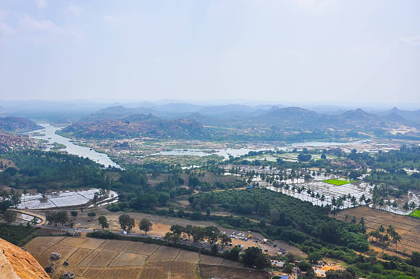 istock Mountains, rivers and rice fields in Hampi 2222611533