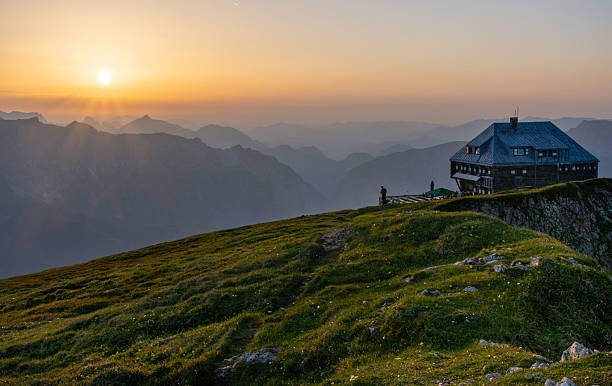 istock Sunset at Eisenerzer Reichenstein and hut in Styria, Austria 2222614398