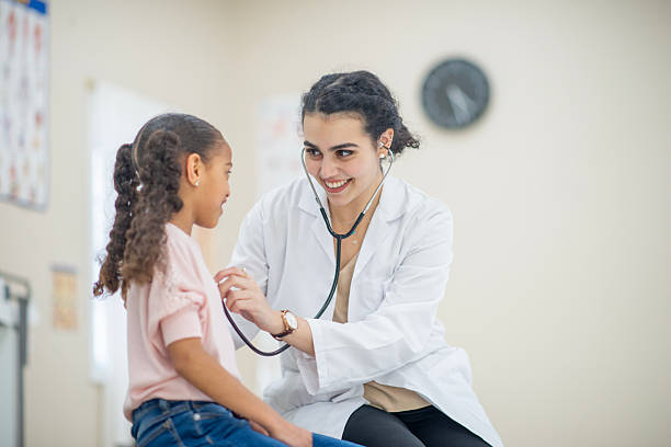 istock Doctor Performing Routine Check-Up on Young Girl in Clinic Setting 2222617020