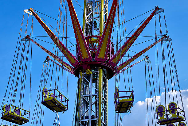 Ferris wheel attraction isolated white background.