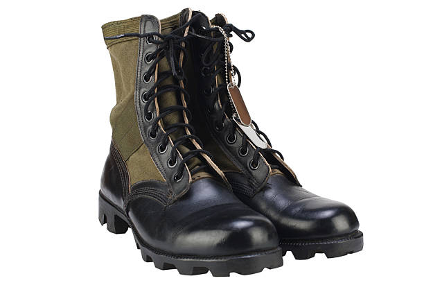 istock US army jungle boots with dog tags 2222622057