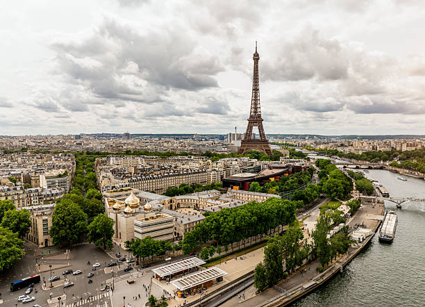 istock Aerial view of Paris with Eiffel tower 2222624092