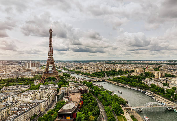 istock Aerial view of Paris with Eiffel tower 2222624109