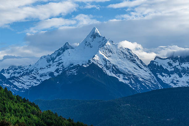 Majestic Meili Snow Mountain with green foreground