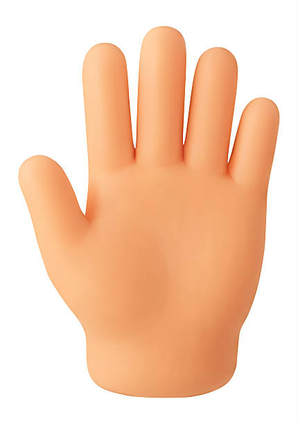 istock Raised Hand. Hi 3d cartoon hand greeting, open palm emoji gesture. Hello, stop and attention symbol. Soft render realistic cute white skin hand friendly vector icon for media 2222628566