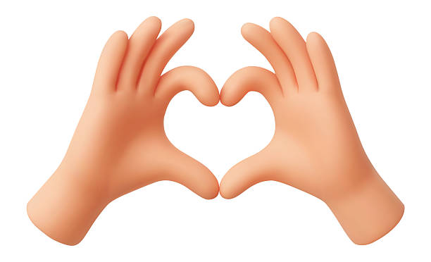 istock Heart 3d hand gesture emoji. Cartoon hands make heart shape together. Romantic Love, unity and care, compassion positive sign. Vector realistic smooth render icon 2222628575
