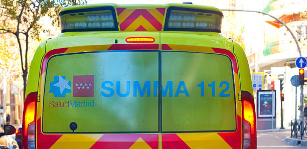 Stationary ambulance .  Health service, Madrid, Spain.