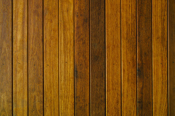 Warm Wooden Plank Wall with Rich Grain Texture Offering Rustic and Natural Ambiance for Interior Design Applications