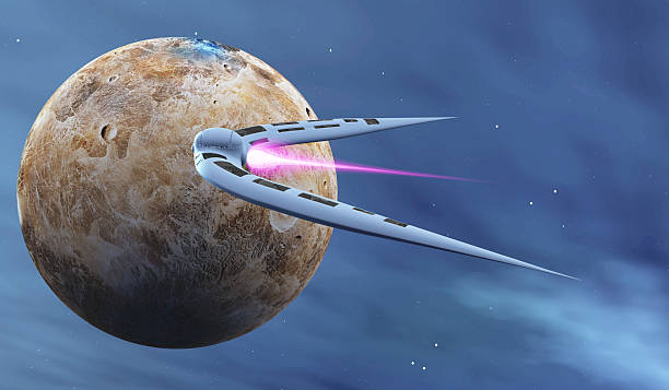 istock Spaceship flies near Ceres Planet 2222647584