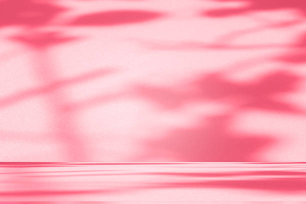 istock Wall interior background, studio, and backdrops show products. with shadow from window color white and pink light. background for text insertion and presentation of product 2222676648
