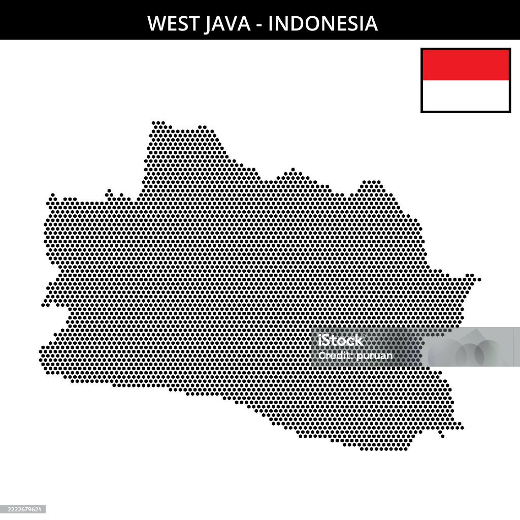 Small Hexagonal Dotted Map Of Westjava In Indonesia Stock Illustration ...