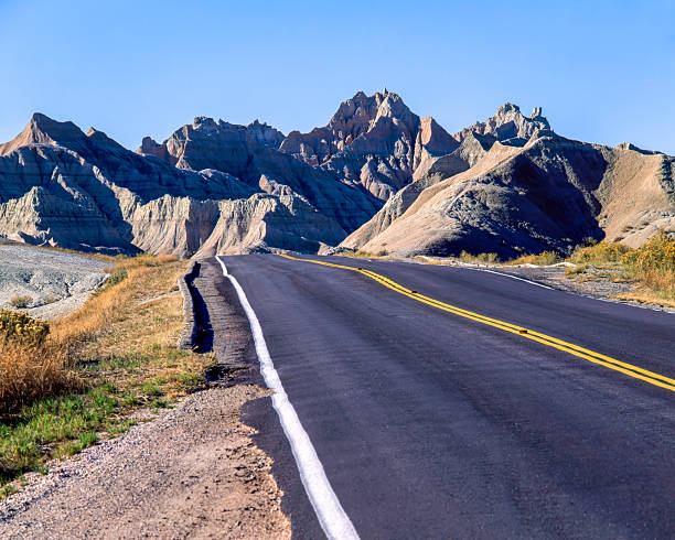 istock Highway 240, Badlands National Park, SD – Eroded Rock Formations 2222680114