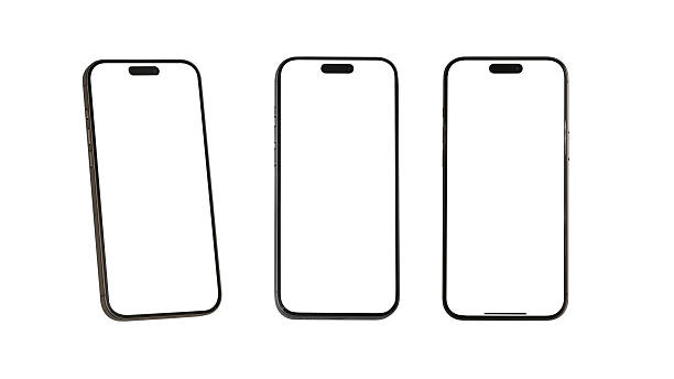 istock Smart phone mockup set blank isolated Transparent  screen and Clipping Path , High quality device front view shadow Mobile phone app user experience UX or app UX 2222689927