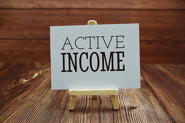 istock Active Income text on paper card on wooden background 2222691918