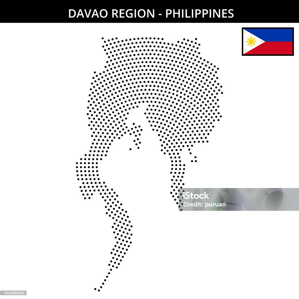 Philippines Raster Map Download Medium Circular Dotted Map Of Davaoregion In Philippines Stock ...
