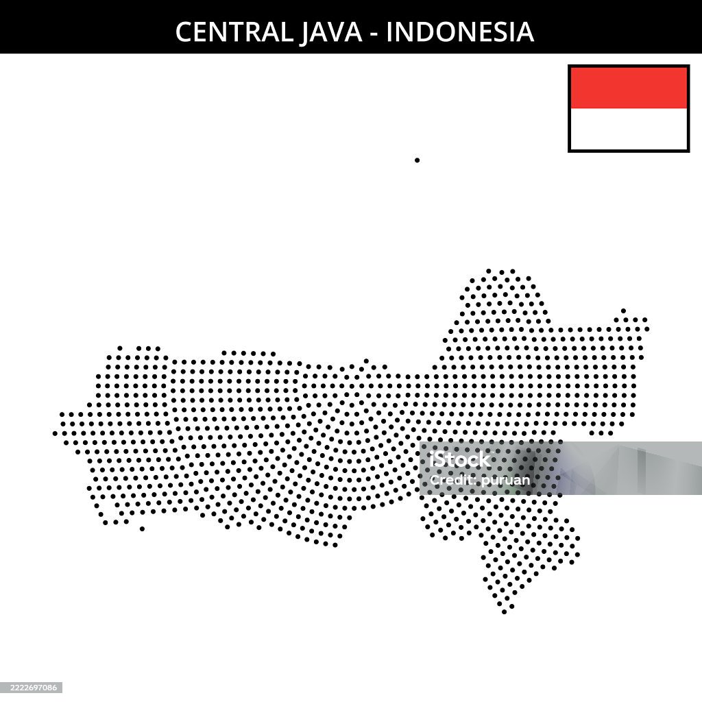 Medium Circular Dotted Map Of Centraljava In Indonesia Stock ...
