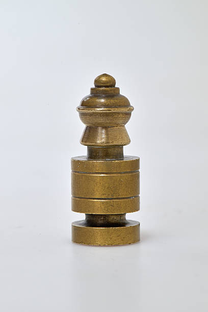 istock Metal piece of chess on white background 2222706361