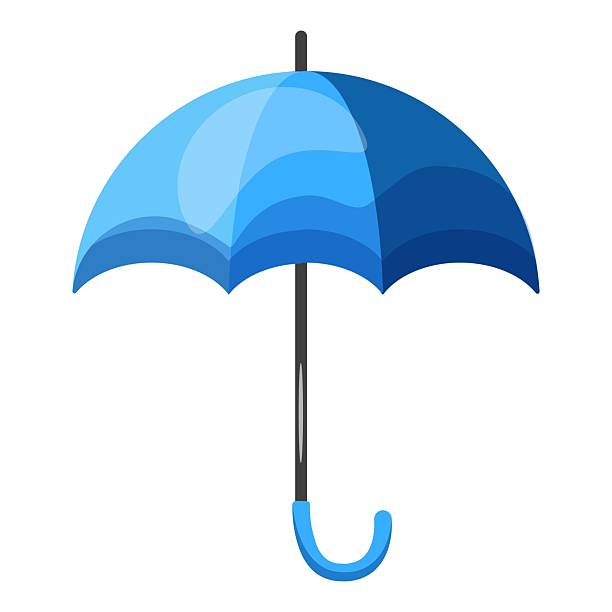 istock Vector graphic of a blue umbrella on a white background, suitable for various designs 2222706828