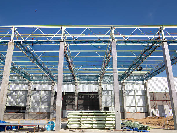 istock Roof construction for factory warehouse. 2222707136