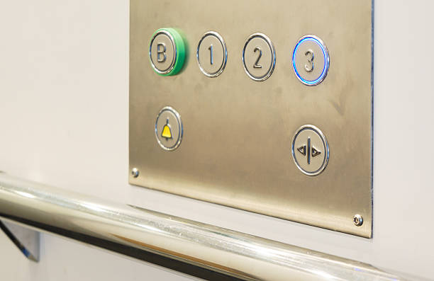 The hand pressing the elevator