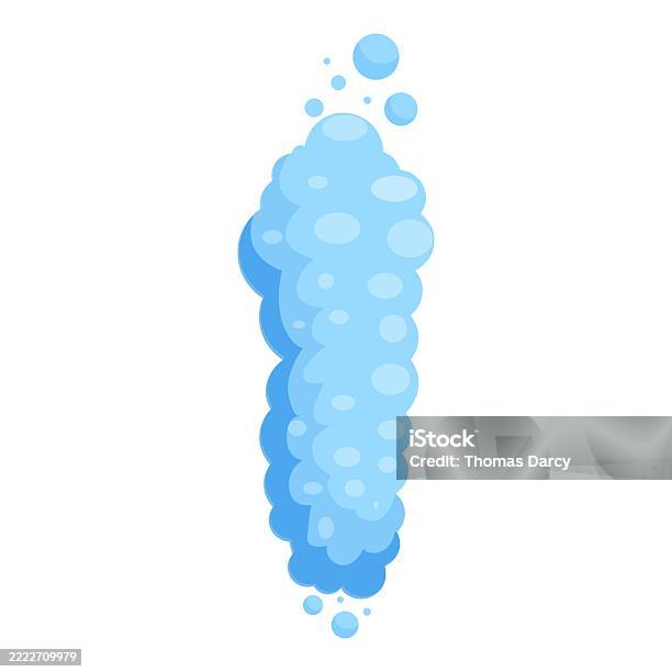 Cartoon Rising Object Cartoon Style Rising Bubbles Creating A Vertical Shape On White ...