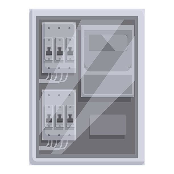 istock Gray metal electrical panel with fuses and switches for managing power supply 2222711152