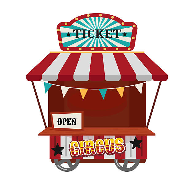Ticket cart in carnival festival. vintage and retro style.