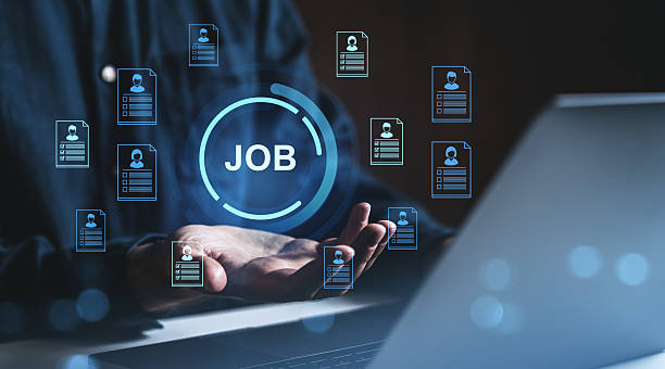 istock Job search and recruitment technology concept with digital resumes and candidate data. 2222711810