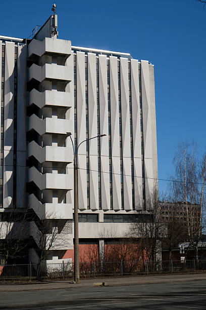 istock Architectural structure showcases modern design with unique facade in a cityscape during daylight hours 2222721421