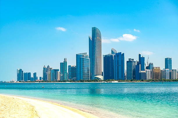 istock Abu Dhabi, panoramic view with sea and skyscrapers during sunny day 2222730920