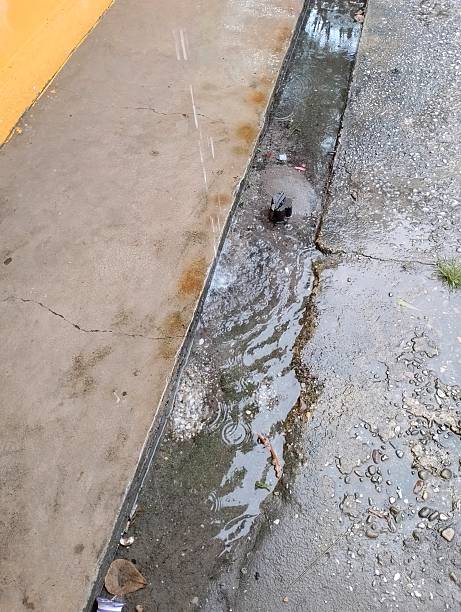 istock Rainy Day Reflections Street Drainage and Concrete Texture Contrast 2222732536