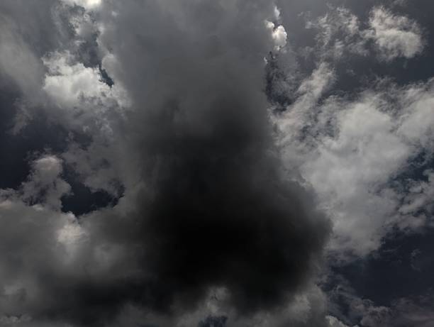 Dramatic sky with dark storm clouds. Ominous weather patterns create a moody and atmospheric scene.