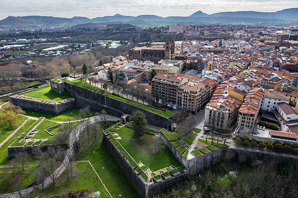 Pamplona city aerial view