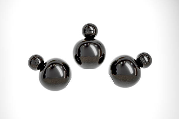 istock Black ball shape squeeze bottle with black flip cap mockup, Spherical shape cosmetic bottle with open flip cap mockup, PET plastic round skincare lotion container, liquid soap packagings mockup 2222749887