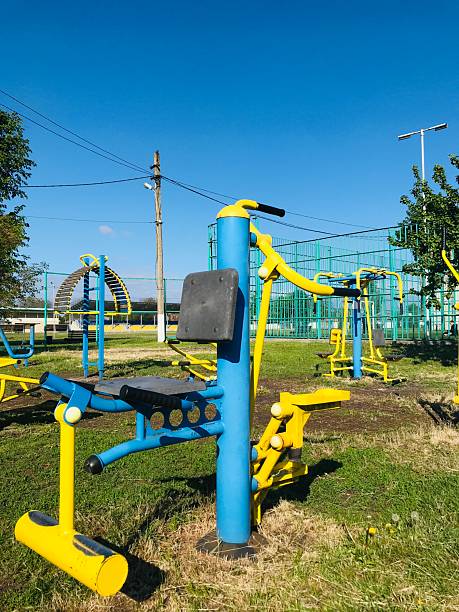 istock Exercise equipment for individuals with special needs in a park 2222754039