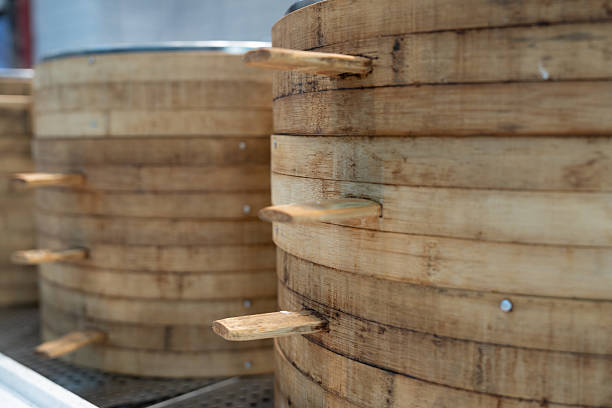 Wooden steamer for making Chinese pastry
