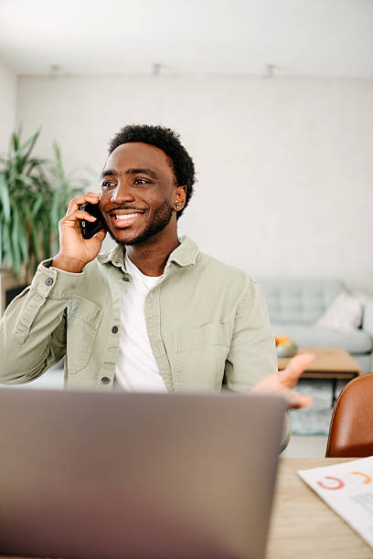 istock Man is talking on the phone. 2222756068