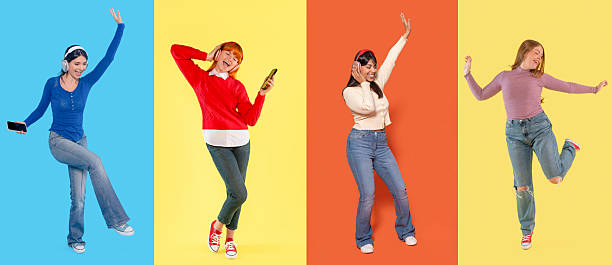 istock Diverse group of women joyfully dancing in vibrant colored backgrounds during a cheerful celebration 2222764710