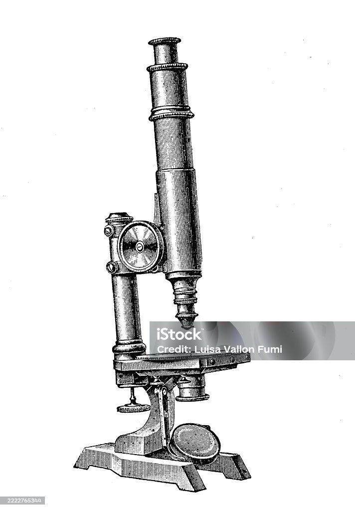Compound Microscope Vintage Engraving Xix Century Stock Illustration ...