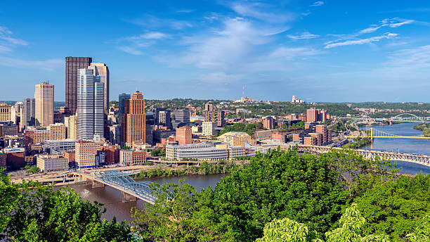 istock Pittsburgh downtown skyline at sunset 2222767591