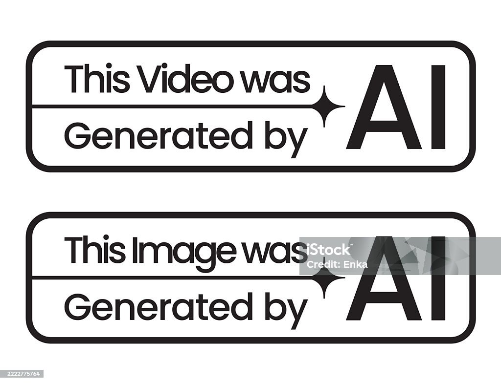 Ai Generated Content Disclaimer Label Graphic In Horizontal Layout On ...