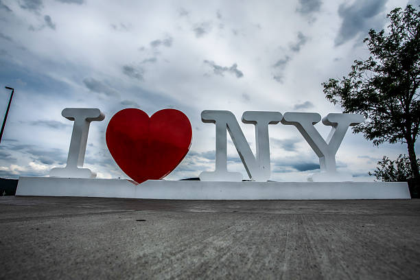 I Heart (love) NY (New York) sign at a rest area along the interstate.  Photo taken August 2, 2019.