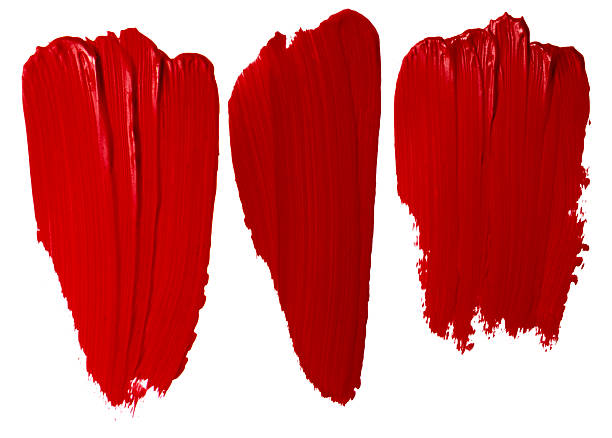 istock Set of red lipstick smears on empty background 2222780988