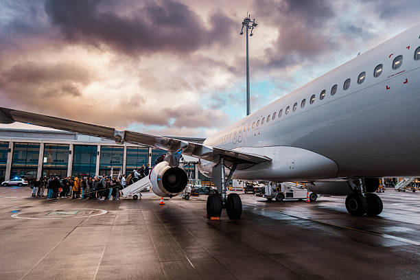 Auckland, New Zealand: March 16th, 2024. Jetstar Airbus A320 landing in Auckland International Airport.